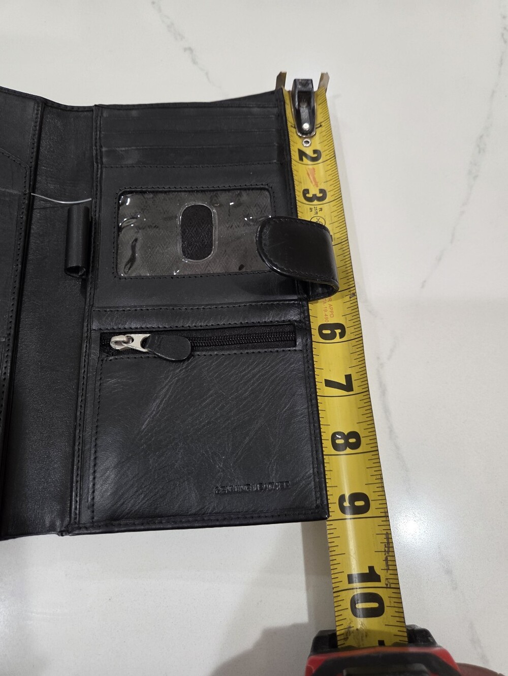 Leather Travel Wallet with RFID Protection - Black 100% Leather. - Picture 13 of 15